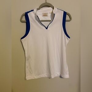 EP Pro White and Blue Tank Top sleeveless golf shirt summer tank top